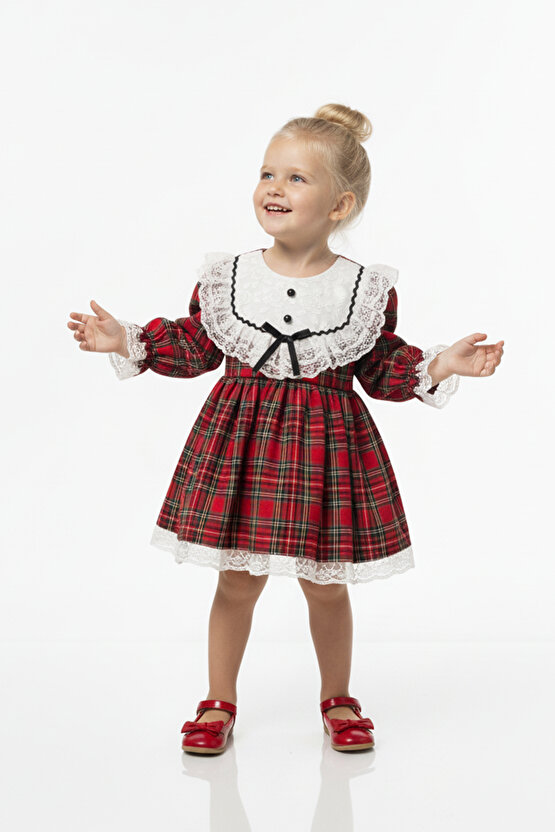 Kız Bebek Elbise Kız Çocuk Elbise Doğum Günü Parti Düğün Özel Gün Uzun Kol Astarlı Elbise