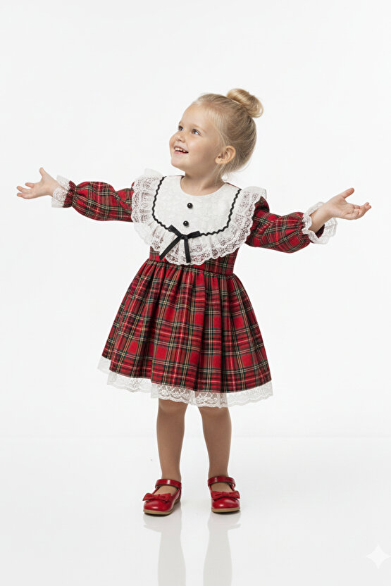 Kız Bebek Elbise Kız Çocuk Elbise Doğum Günü Parti Düğün Özel Gün Uzun Kol Astarlı Elbise