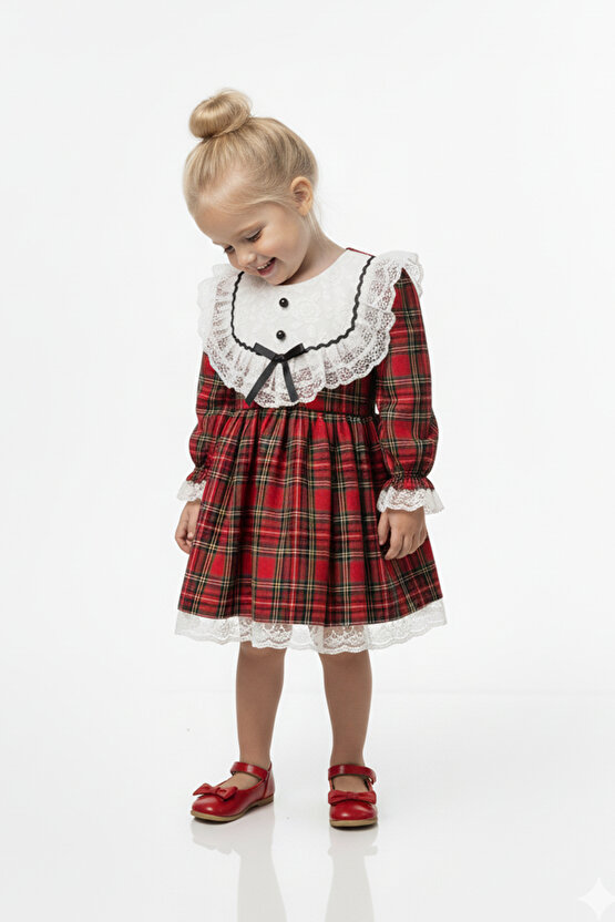 Kız Bebek Elbise Kız Çocuk Elbise Doğum Günü Parti Düğün Özel Gün Uzun Kol Astarlı Elbise