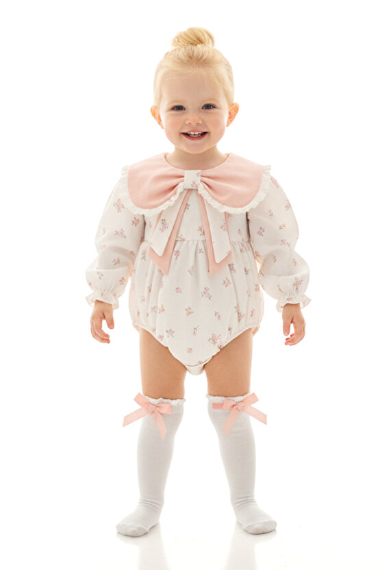 Kız Bebek Romper Kız Çocuk Romper Doğum Günü Parti Düğün Elbise Fiyonk Uzun Kol Romper