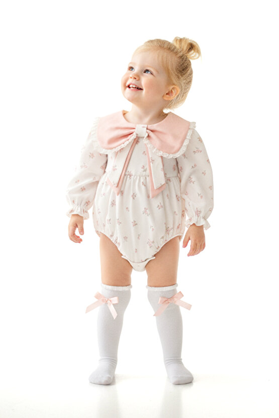 Kız Bebek Romper Kız Çocuk Romper Doğum Günü Parti Düğün Elbise Fiyonk Uzun Kol Romper