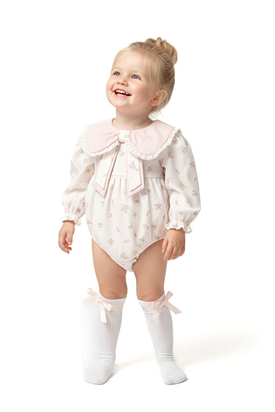 Kız Bebek Romper Kız Çocuk Romper Doğum Günü Parti Düğün Elbise Fiyonk Uzun Kol Romper