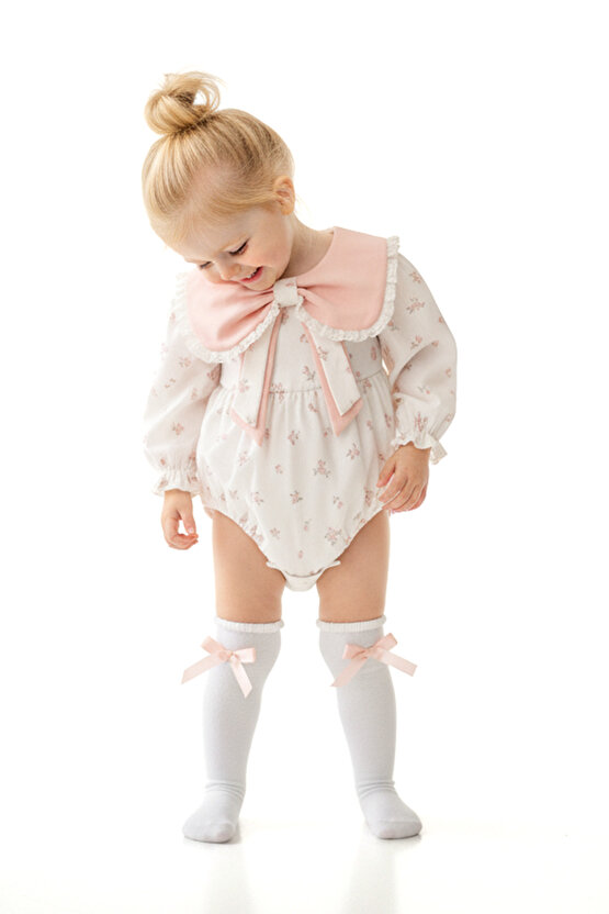 Kız Bebek Romper Kız Çocuk Romper Doğum Günü Parti Düğün Elbise Fiyonk Uzun Kol Romper