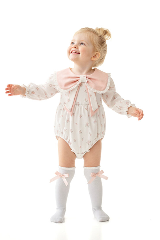 Kız Bebek Romper Kız Çocuk Romper Doğum Günü Parti Düğün Elbise Fiyonk Uzun Kol Romper