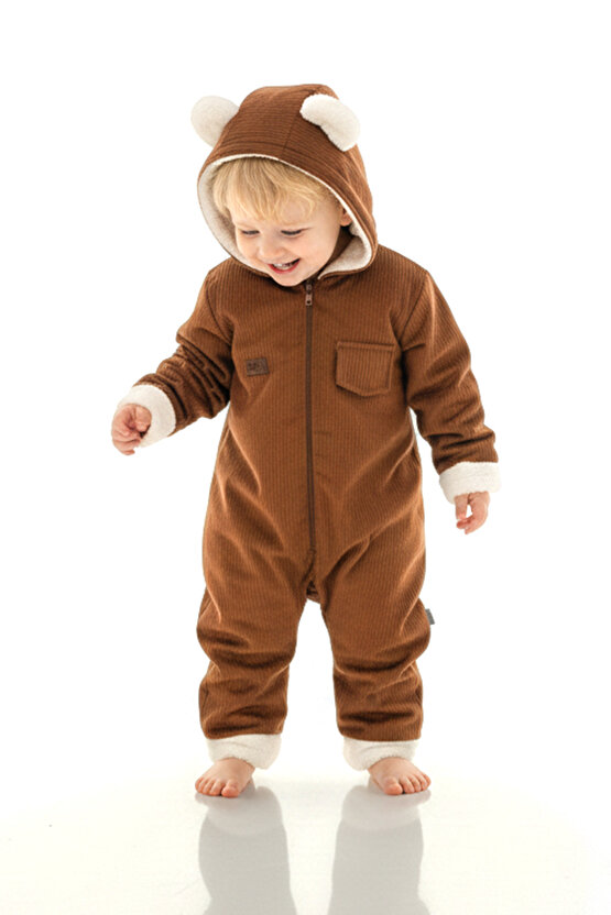 Kız Erkek Unisex Mevsimlik Çift Kat Kadife Ultrasoft Şapkalı Bebek Çocuk Uyku Tulumu Astronot Tulum