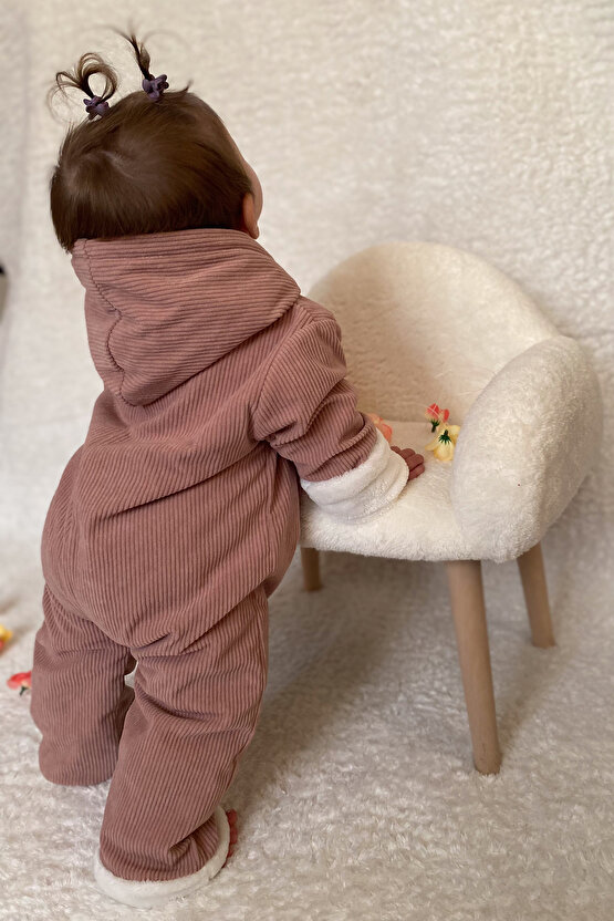 Kız Erkek Unisex Mevsimlik Çift Kat Kadife Ultrasoft Şapkalı Bebek Çocuk Uyku Tulumu Astronot Tulum