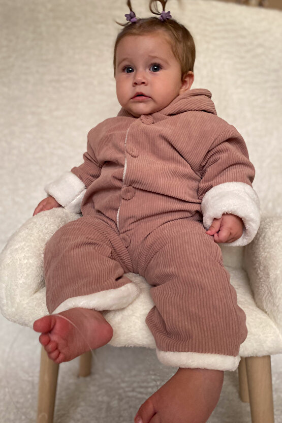 Kız Erkek Unisex Mevsimlik Çift Kat Kadife Ultrasoft Şapkalı Bebek Çocuk Uyku Tulumu Astronot Tulum