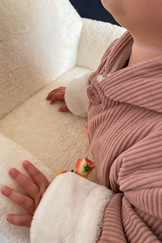 Kız Erkek Unisex Mevsimlik Çift Kat Kadife Ultrasoft Şapkalı Bebek Çocuk Uyku Tulumu Astronot Tulum