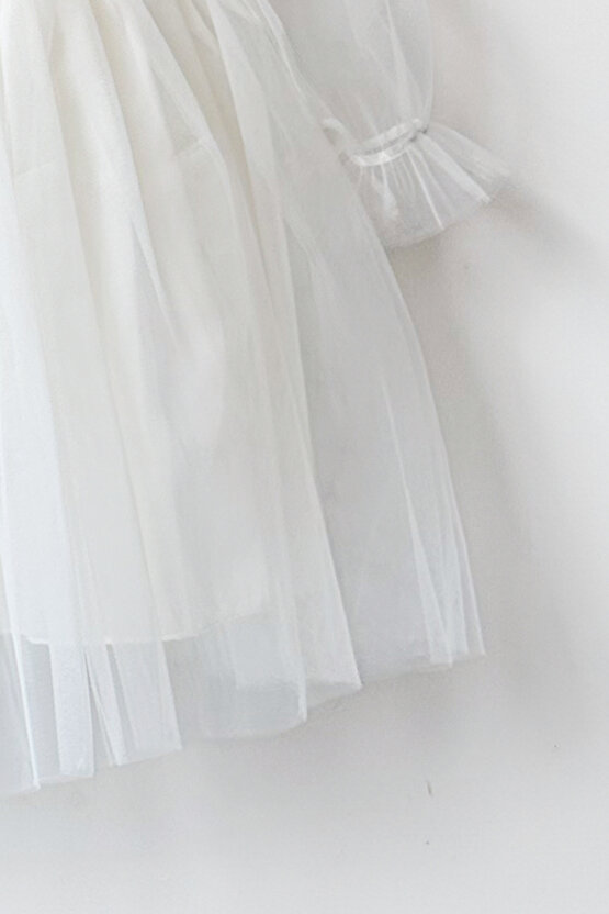 Kız Bebek Elbise Kız Çocuk Elbise Doğum Günü Parti Düğün Elbise Uzun Kollu Astarlı Elbise