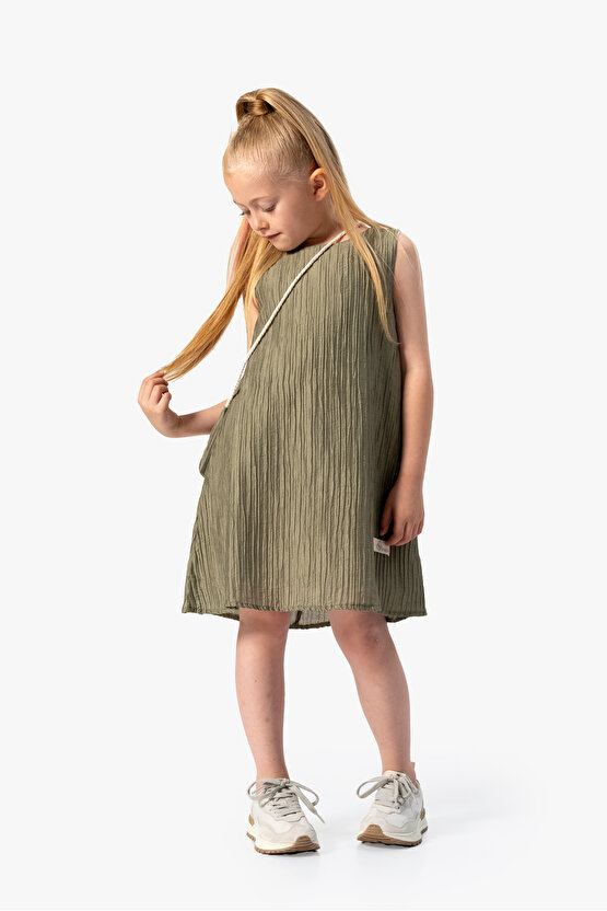 Kız Bebek Elbise Kız Çocuk Elbise Doğum Günü Parti Düğün Elbise Kısa Kollu Kolsuz Çantalı Elbise