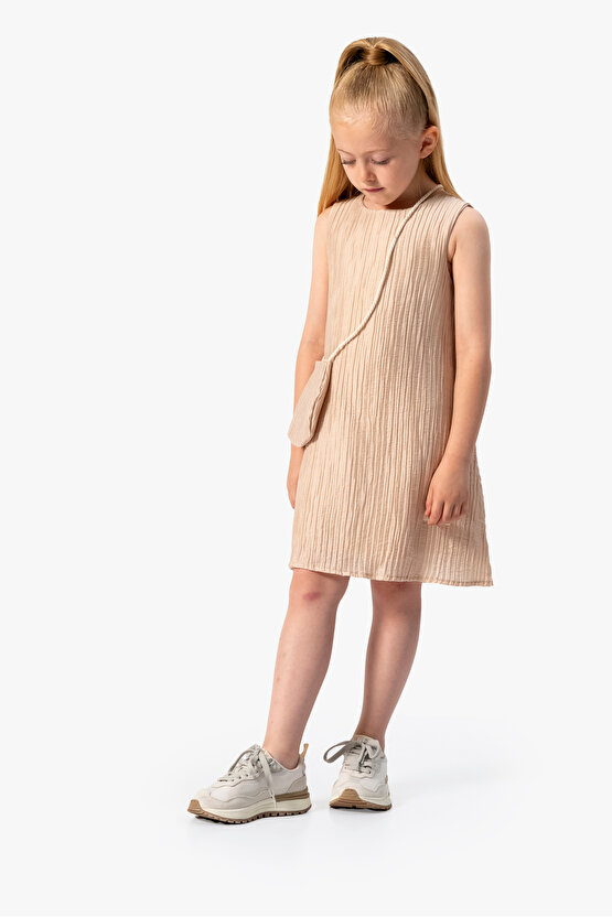 Kız Bebek Elbise Kız Çocuk Elbise Doğum Günü Parti Düğün Elbise Kısa Kollu Kolsuz Çantalı Elbise