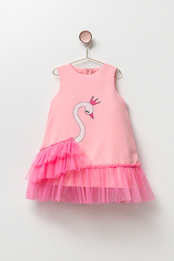 Kız Bebek Kız Çocuk Doğum Günü Parti Düğün Elbise Kolsuz Fırfırlı Tüllü Tütülü Tütü Astarlı