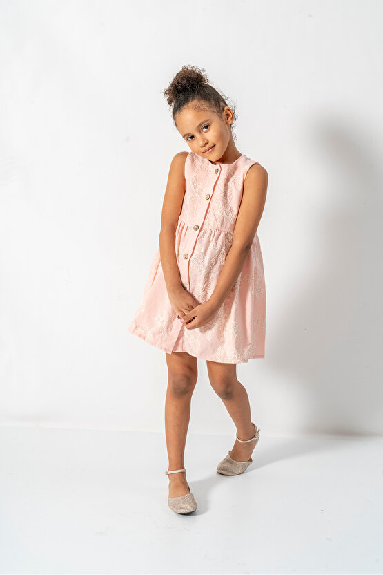 Kız Bebek Kız Çocuk Doğum Günü Parti Düğün Elbise Kısa Kol Kolsuz Astarlı