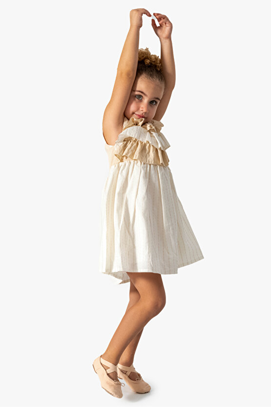 Kız Bebek Kız Çocuk Doğum Günü Parti Düğün Elbise Kısa Kol Kolsuz Astarlı