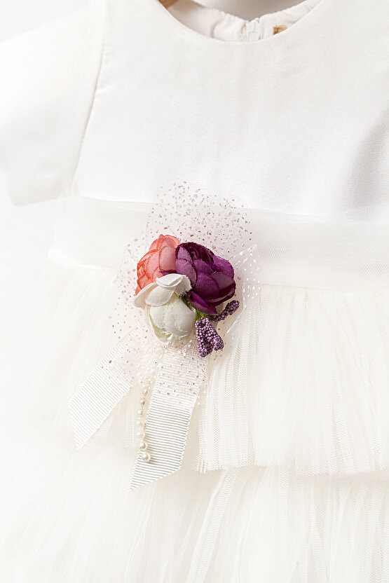 Kız Bebek Kız Çocuk Doğum Günü Parti Düğün Elbise Kısa Kol Kolsuz Fırfırlı Tüllü Tütülü Tütü Astarlı