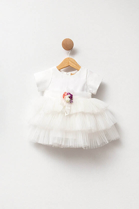 Kız Bebek Kız Çocuk Doğum Günü Parti Düğün Elbise Kısa Kol Kolsuz Fırfırlı Tüllü Tütülü Tütü Astarlı