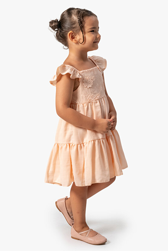 Kız Bebek Elbise Kız Çocuk Elbise Doğum Günü Parti Düğün Elbise Kısa Kollu Astarlı Leopar Elbise