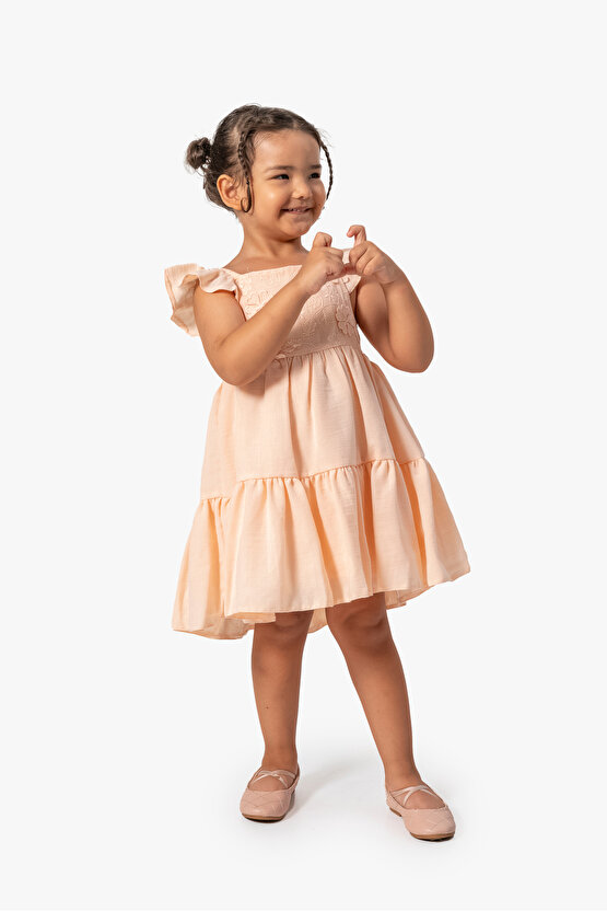 Kız Bebek Elbise Kız Çocuk Elbise Doğum Günü Parti Düğün Elbise Kısa Kollu Astarlı Leopar Elbise