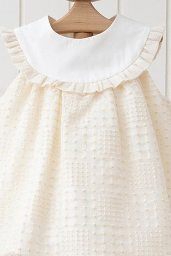 Kız Bebek Elbise Kız Çocuk Elbise Doğum Günü Parti Düğün Keten Kısa Kollu Astarlı Elbise