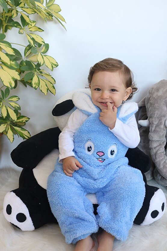 Welsoft Peluş Unisex Fermuarlı Bebek Uyku Tulumu Bebek Tulumu Çocuk Tulumu Çocuk Kostümü
