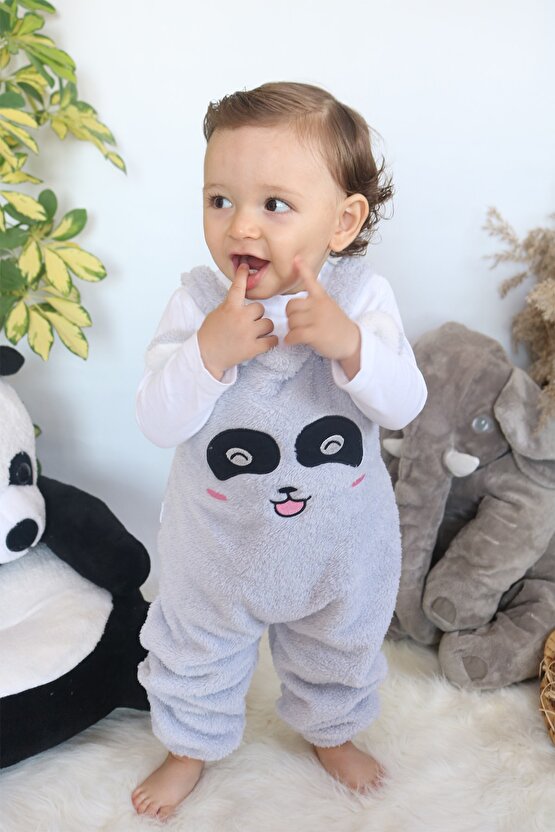 Welsoft Peluş Unisex Fermuarlı Bebek Uyku Tulumu Bebek Tulumu Çocuk Tulumu Çocuk Kostümü