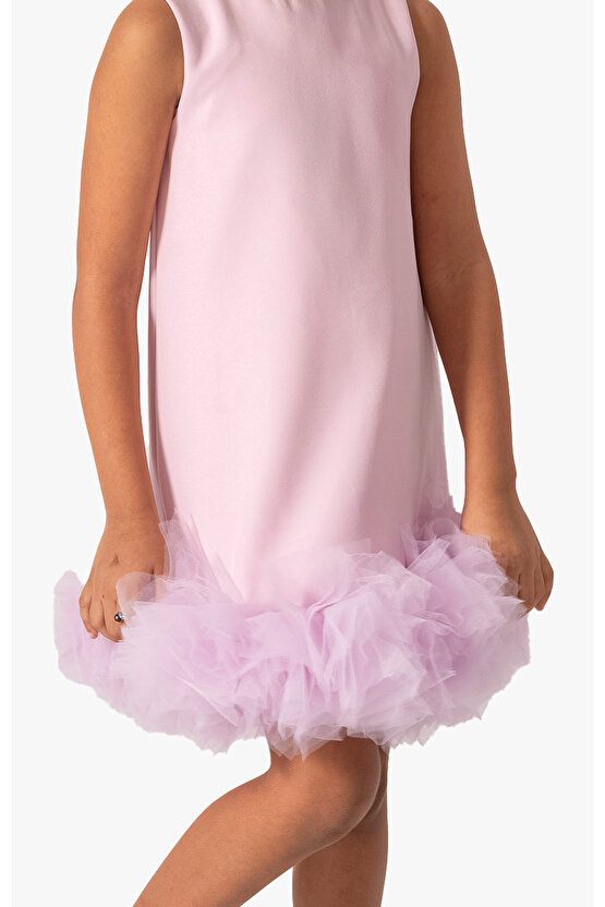 Kız Bebek Kız Çocuk Doğum Günü Parti Düğün Elbise Kısa Kol Kolsuz Fırfırlı Tüllü Tütülü Tütü Astarlı