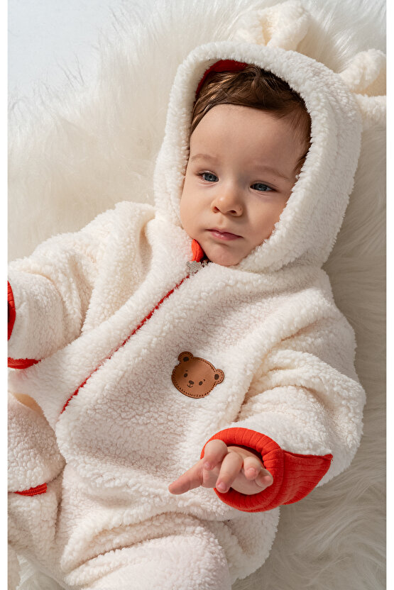 Welsoft Peluş Kuzu Katlanır Eldivenli %100 Pamuk Astar Unisex Kız Erkek Çocuk Bebek Uyku Tulumu