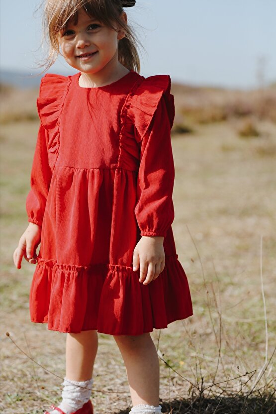 Kız Bebek Elbise Kız Çocuk Elbise Doğum Günü Parti Düğün Elbise Uzun Kol Bebek Giyim