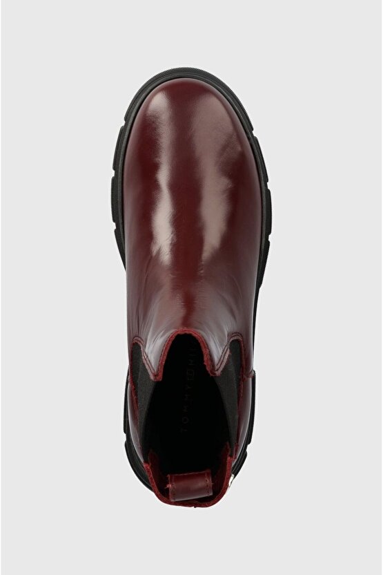 preppy outdoor low boot kadın bordo  deri bot FW0FW06649