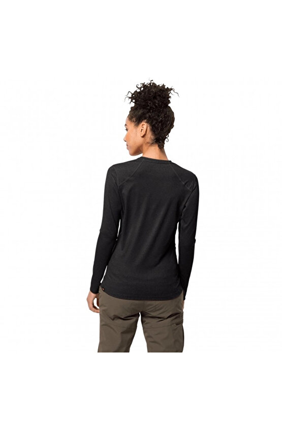Sky Flex Longsleeve Kadın Siyah Tişört
