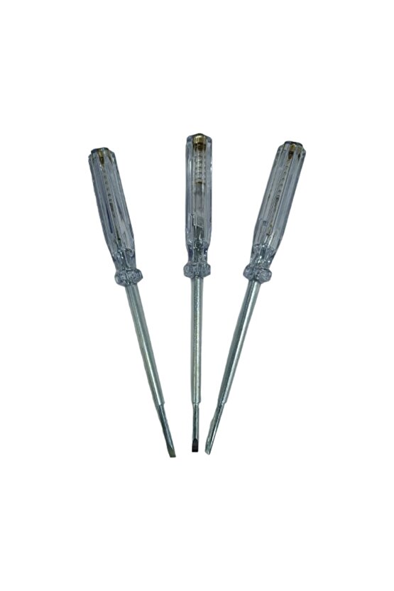 3 Adet Kaliteli, Profesyonel Kontrol Kalemi, Düz Uçlu Elektrik Kontrol Kalemi 18,5 Cm Kontrol Kalemi