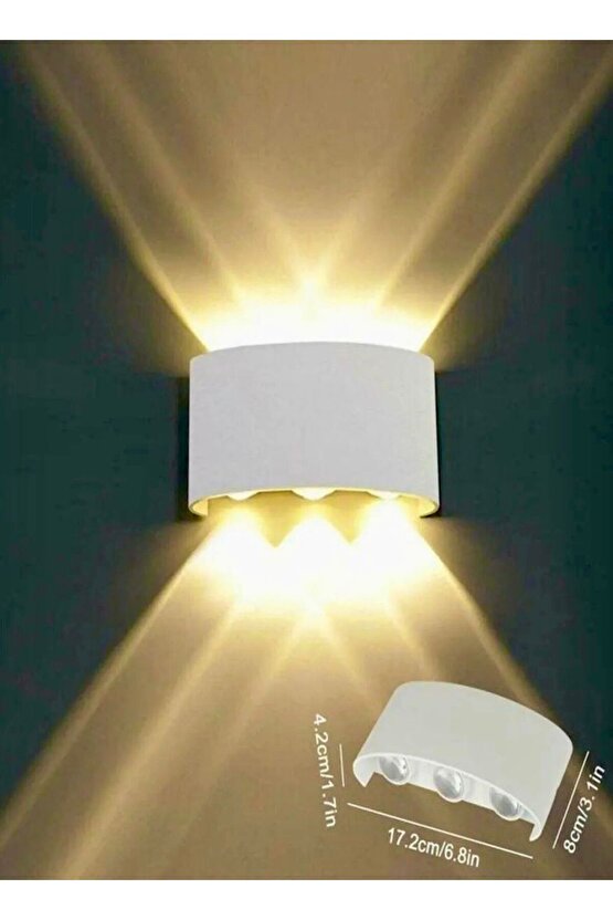Duvar Aplik 6w Dekoratif Led Led Aplik Beyaz Kasa Gün Işıgı