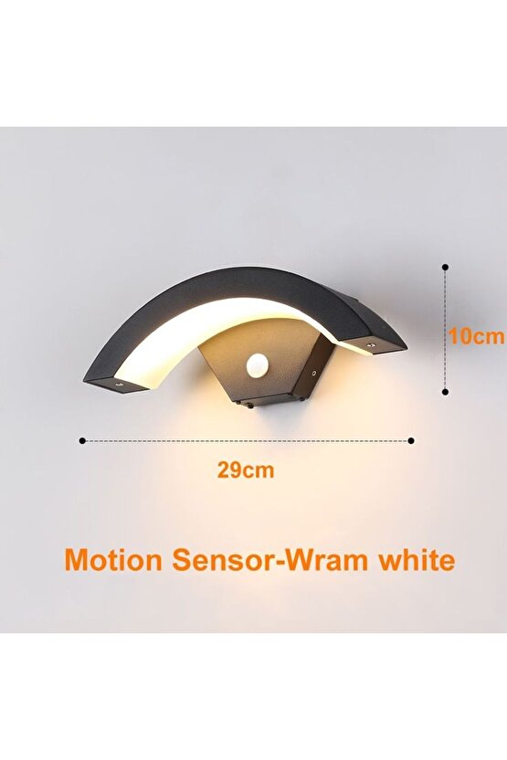 Elektrikle Çalışır, Sensörlü 24 Watt İç ve Dış Mekan Led Duvar Aplik 3000K G. Işığı Led Armatür