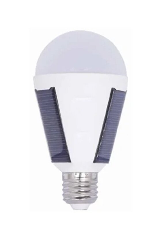 7 Watt güneş Enerjili - Şarjlı E27 Duy Led Ampul, Çok Kaliteli Solar, Güneş Enerjili Led Ampul