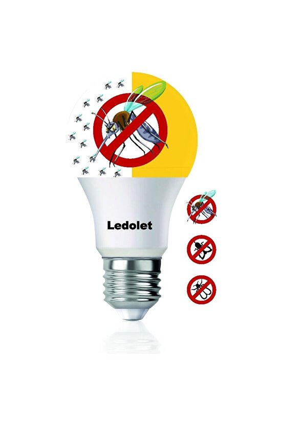 Sivri ve Kara Sinek Kovucu, Çok Kaliteli 8 Watt Led Ampul, İki Fonksiyonlu Sinek Savar Led Ampul