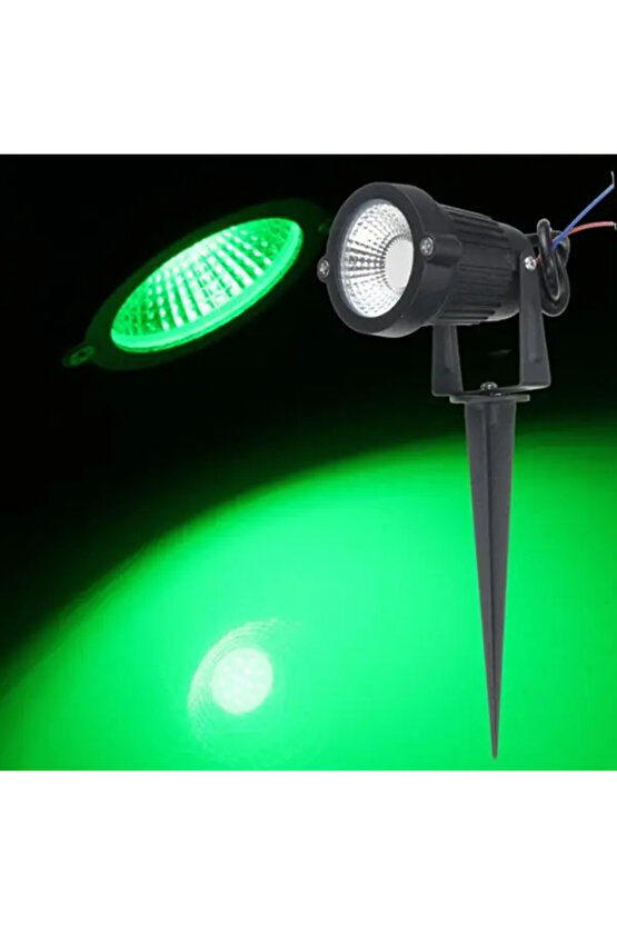 Elektrikle Çalışır 10 Watt Yeşil Işık Ampul Dahil Metal Gövde Fonksiyonlu Bahçe Duvar ve Çim Armatür