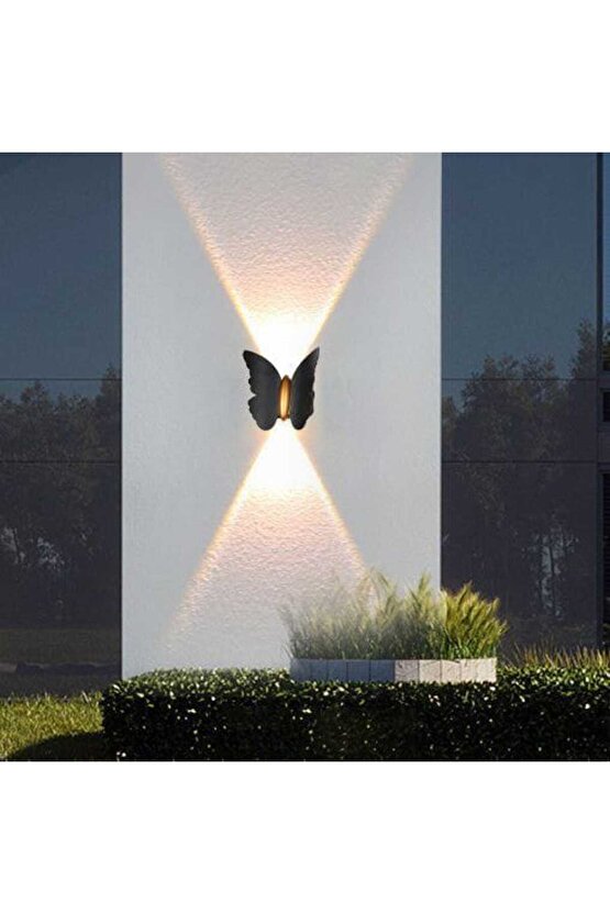 2 Adet Elektrikle Çalışır, 6 Watt Günışığı Ledli Kelebek Duvar Aplik İç ve Dış Mekan IP65 Aplik