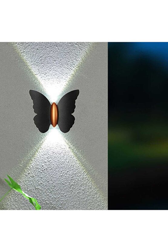 Elektrikle Çalışır, 6 Watt GÜN IŞIĞI Ledli Kelebek Duvar Aplik İç ve Dış Mekan IP65 Led Duvar Aplik