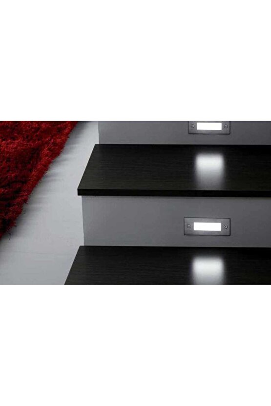 5 Watt, 3200 Kelvin, Sensörsüz Dış Mekan ve Nemli Alan Dikdörtgen Merdiven Led, IP65 Armatür 17x7 Cm