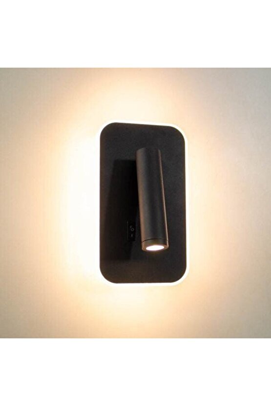 Elektrik Bağlantısı İle Çalışır Oynar Başlı, 3000 Kelvin Günışğı Ledli Duvar Aplik, Yatak Başı Aplik