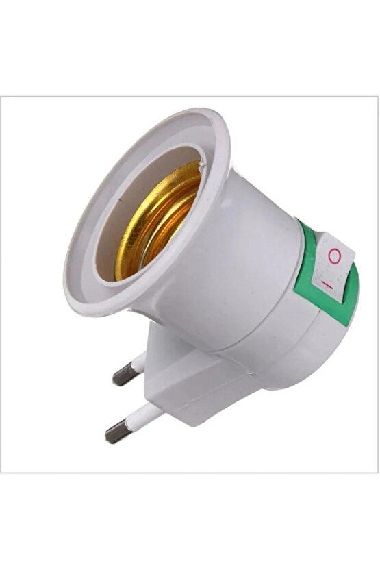 5 Adet Aç - Kapa Anahtarlı E27 Duylu Fiş, E27 Ampul ve Gece Lambası Takılabilir Anahtarlı Fişli Duy