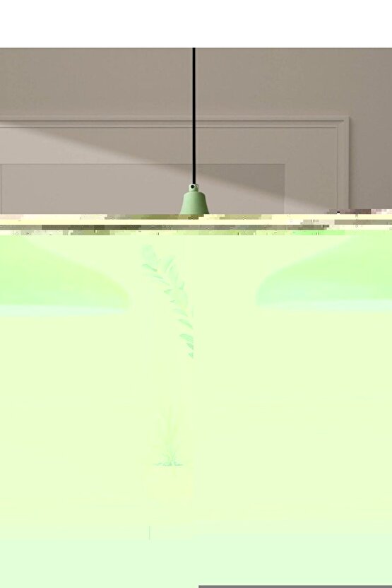 Modern Metal Sarkıt, Salon, Hol, Mutfak Avizesi, Fıstık Yeşili Metal Avize 36 Cm Çapında Metal Avize