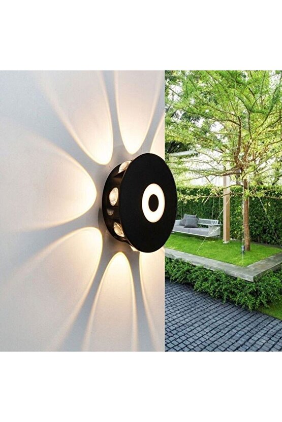 7 Watt Gün Işığı Ledli Yaprak Işık Desenli Dekoratif İç ve Dış Mekan Aplik, Modern Tasarım Armatür