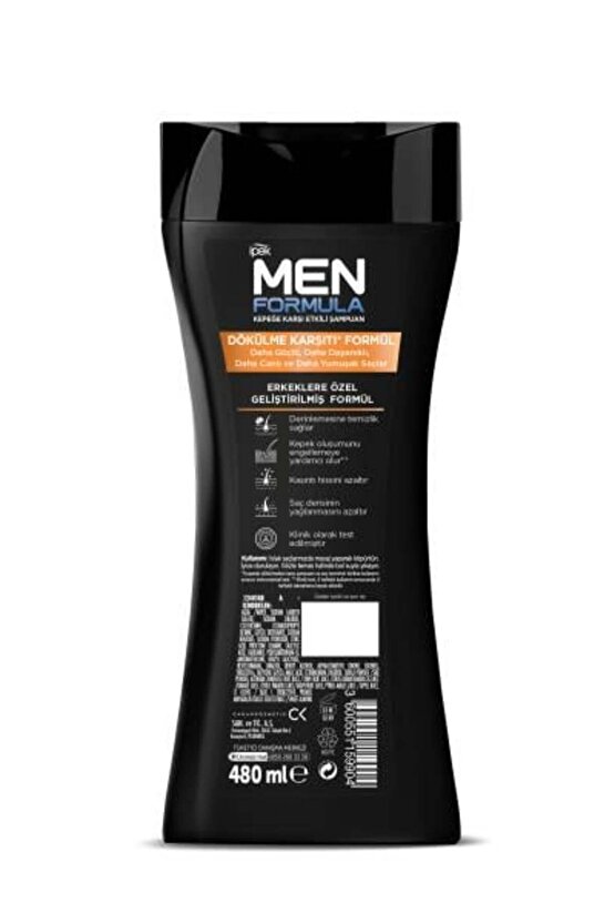 Ipek Men Formula Kepeğe Karşı Etkili Şampuan - Dökülmeye Eğilimli Saçlar