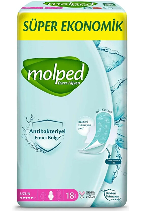 Hijyenik Ped Antibakteriyel Uzun 18li