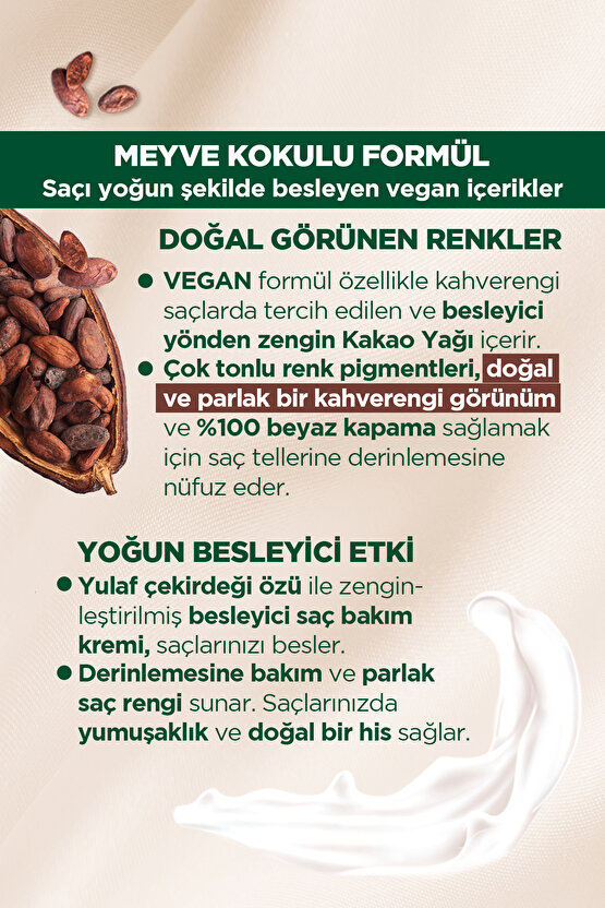 Kalıcı Doğal Renkler  7-60 Fındık Kahve Goji Berry Özü Saç Boyası