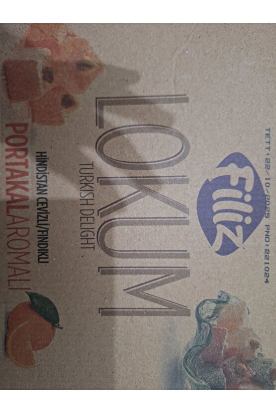 LOKUM TURKISH DELIGHT HİNDİSTANCEVİZLİ FINDIKLI PORTAKAL AROMALI 2,5 KG