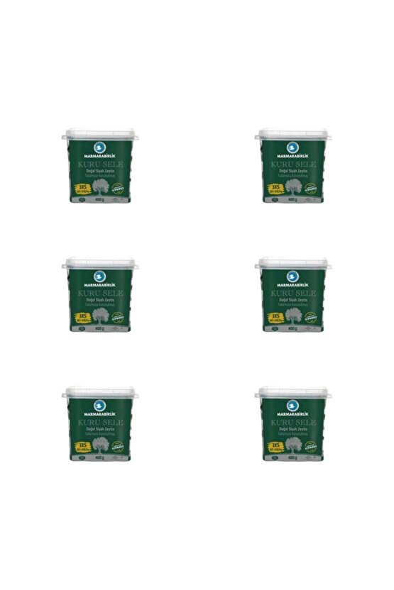 MARMARABİRLİK KURU SELE (3XS) SİYAH ZEYTİN 6X400GR.