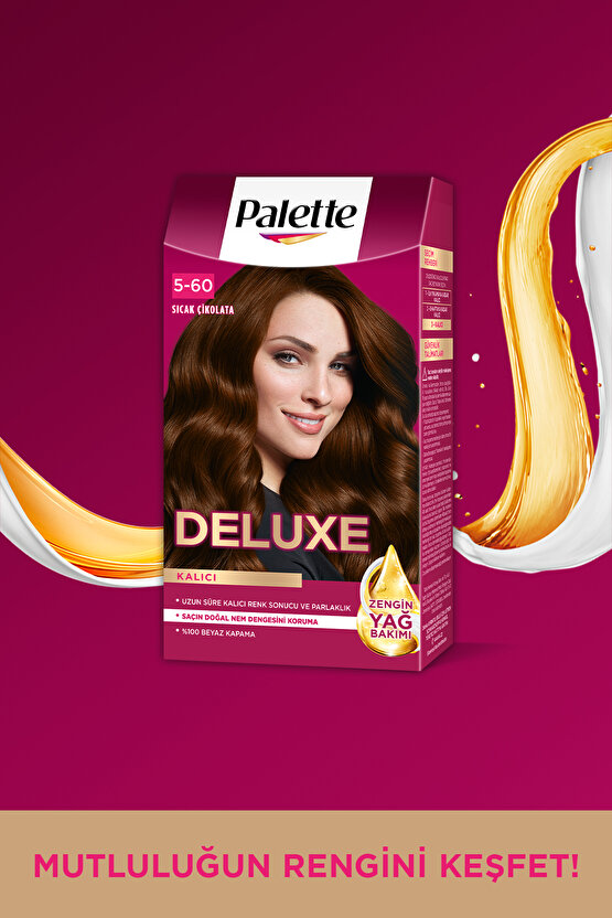 Deluxe 5-60 Sıcak Çikolata Zengin Yağ Bakımı Kit Saç Boyası Bakım Maskesi