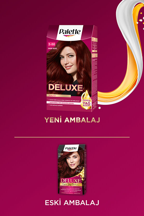 Deluxe 5-88 Şarap Kızılı Zengin Yağ Bakımı Kit Saç Boyası Bakım Maskesi